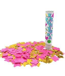 М131 Пневмохлопушка Гендер Розовые + золотые бабочки 1/100 