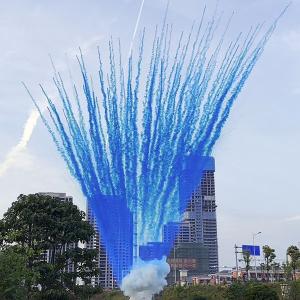 SK001(A) Салют Дневной Голубой гендер пати (1,2*20) 1/4/1 Веер