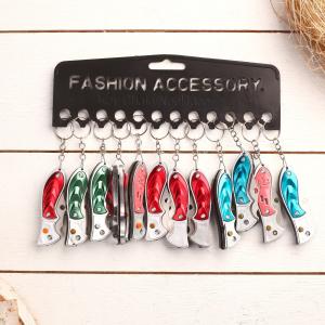 1364760 Нож складной, брелок Акула 11см, рукоять пластик цв. микс