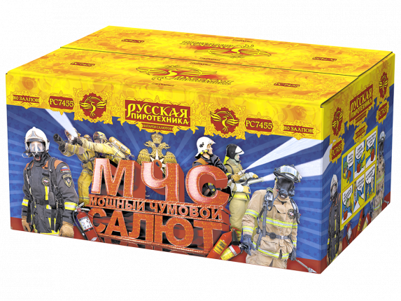РС7455 Салют "МЧС: Мощный чумовой салют" (1,0"х80) 1/1/1