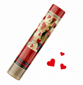 CM001 Пневмохлопушка 30 см конфетти-сердца (фольга) 100/1