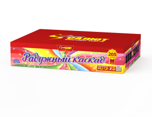 СС7012 Салют &quot;Радужный каскад&quot; (0,4, 1,0&quot;х205) 2/1  веерный эффект, свист