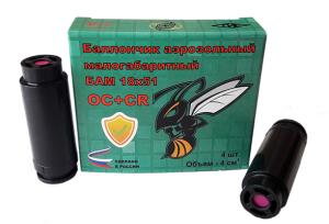 Баллончик аэрозольный малогабаритный БАМ-ОС+CR (смес. 18х51) 4шт/уп
