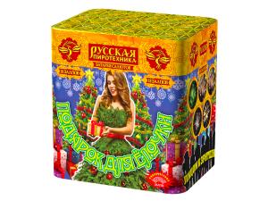 РС6350 Салют "Подарок для ёлочки" (0,8"х18) 1/24/1 веерный эффект