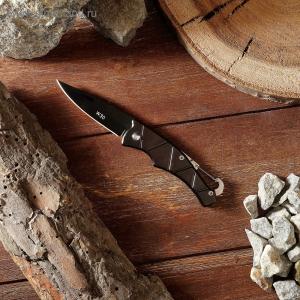 2989518 Нож складной, Разведчик 15,4см, клинок 66мм/1,2мм, карабин