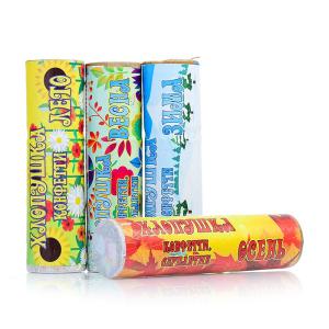 Хлопушка набор 100 мм "Времена года" (2 шт конфетти+2 шт серпантин) 1/124/4