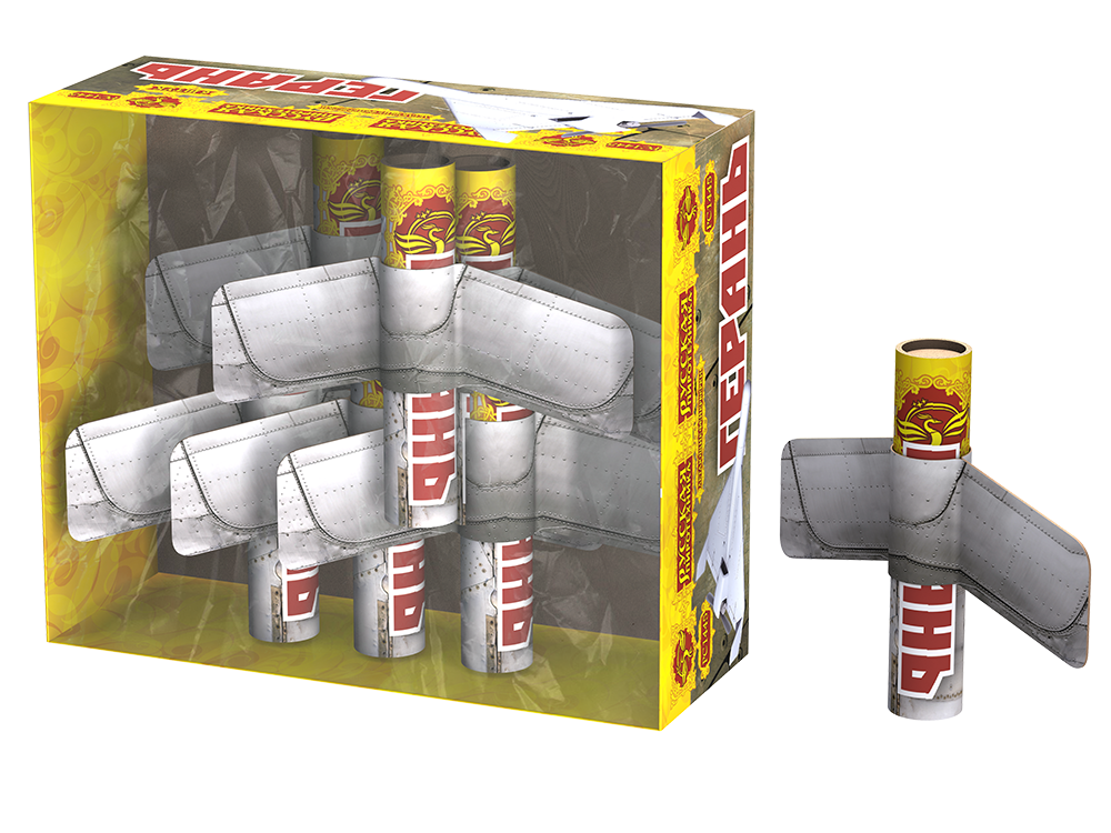 РС1445 Фейерверк летающий "Вертушка герань" 1шт