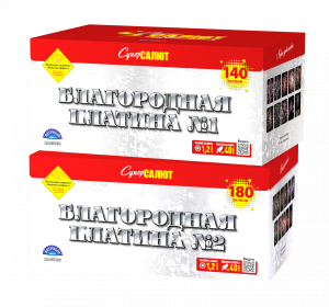 СС8876 Салют "Благородная платина"№1 (1,25"х140) 1/1/1 веерный эффект