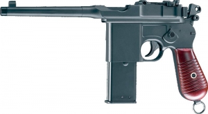 Пистолет пневматический "Umarex Legends" C96, сплав, черный (Blowback) кал. 4,5 мм (до 3 Дж)