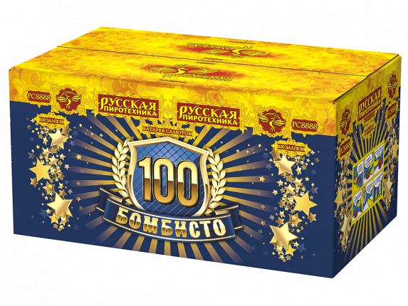 РС8888 Салют "БомбиСТО" (1,1"х100) 1/1/1 свист