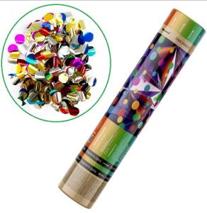 CM003 Пневмохлопушка 30 см конфетти-кружки (фольга цветная) 100/1