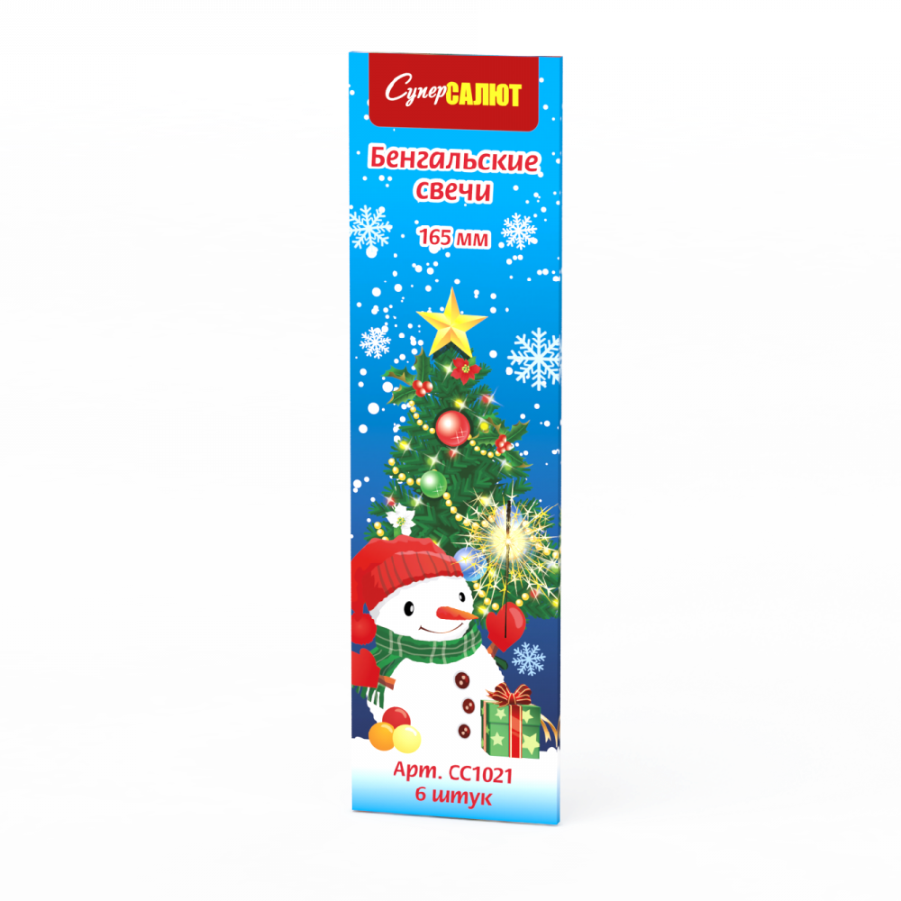 СС1021 Бенгальские свечи "Бенгальские огни" 165мм 6шт 12/48/6