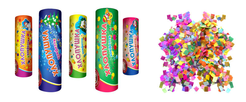 Хлопушка 100 мм (конфетти) 1/10/50