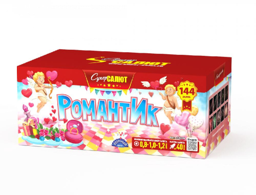 СС8816 Салют "РомантИк" (0,8"-1,0"-1,2"х144) 1/2/1 веерный эффект