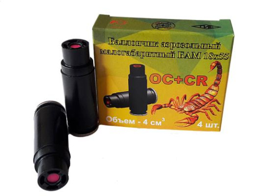 Баллончик аэрозольный малогабаритный БАМ-ОС+CR (смес. 18х55) 1шт. (4шт. в уп.)