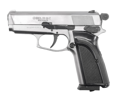 Пистолет пневматический "EKOL ES" Р66 C FUME, (никель) кал. 4,5 мм (до 3 Дж)