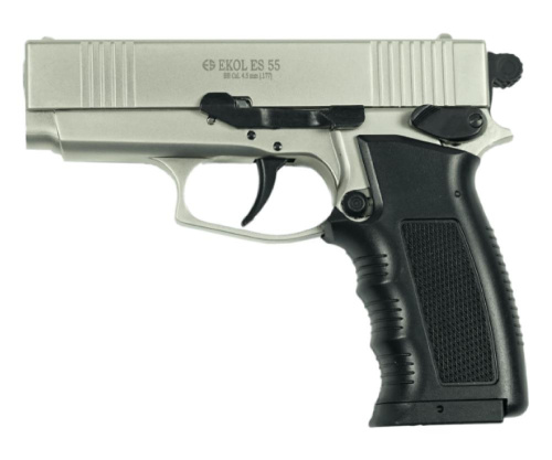 Пистолет пневматический "EKOL ES" 55 FUME, (никель) кал. 4,5 мм (до 3 Дж)