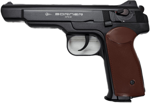 Пистолет пневматический "Borner" APS-S Black кал. 4,5 мм (пластик) /BBs