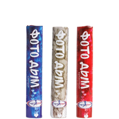 МДП21 Набор Дымовых фонтанов (Белый, Синий, Красный)  (фитиль, 50-60 сек) 1/40/3